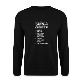 Traktor Bauer Evolution Landwirt Gülle Mann Jungs - Unisex Pullover - Schwarz - Vorne - Alina (178cm) & Michal (187cm)