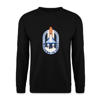 Willkommen im Weltraum Willkommen im Weltraum Gesc - Unisex Pullover - Schwarz - Vorne - Alina (178cm) & Michal (187cm)