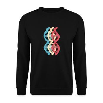 Wissenschaft Biologie retro DNA Genetik Vektor 1 - Unisex Pullover - Schwarz - Vorne - Alina (178cm) & Michal (187cm)