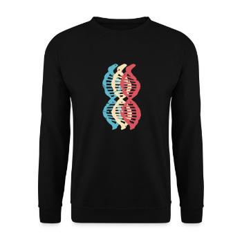 Science Biology retro DNA Genetics Motif 3 - Unisex Sweatshirt - black - Front - Alina (178cm) & Michal (187cm)