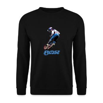 bmx race racing vtt motocross - Sweat-shirt Unisexe - noir - Devant - Alina (178cm) & Michal (187cm)