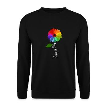 LGBT Rainbow Gay Pride Homo Lesbian Gay - Unisex Sweatshirt - black - Front - Alina (178cm) & Michal (187cm)