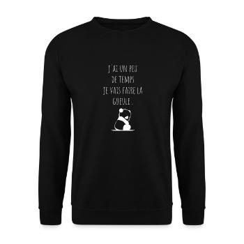 j'ai un peu de temps je vais faire la gueule - Sweat-shirt Unisexe - noir - Devant - Alina (178cm) & Michal (187cm)