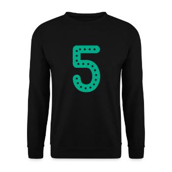 5 JAHRE. 5-jähriges JUBILÄUM. GEBURTSTAG 5 JAHRE. FÜNF - Unisex Pullover - Schwarz - Vorne - Alina (178cm) & Michal (187cm)