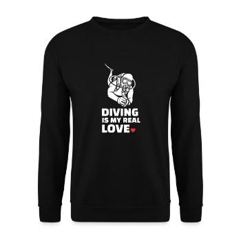 Ich Liebe Tauchen - Unisex Pullover - Schwarz - Vorne - Alina (178cm) & Michal (187cm)