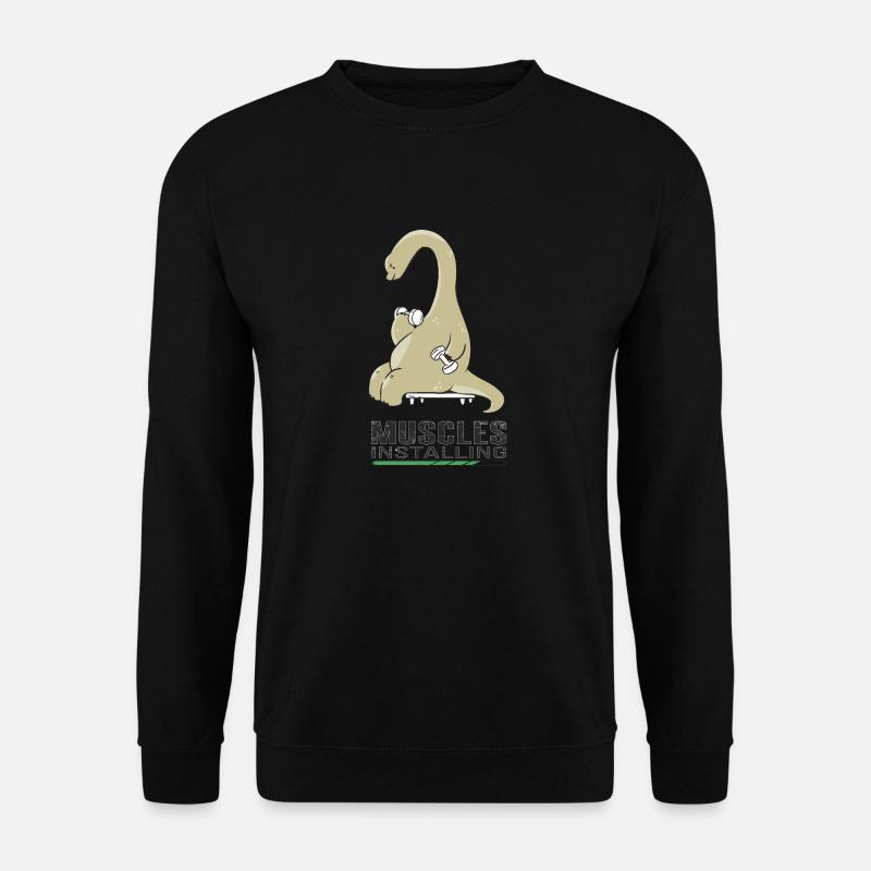 Dino pumpt sich auf - Fitnesssaurier - - Unisex Pullover - Schwarz