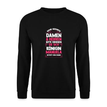Manuela - Unisex Pullover - Schwarz - Vorne - Alina (178cm) & Michal (187cm)