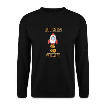 Bitcoin to the Moon Bitcoin Chart - Unisex Sweatshirt - black - Front - Alina (178cm) & Michal (187cm)
