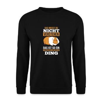 Nagetier Meerschwein Meerschweinchen - Unisex Pullover - Schwarz - Vorne - Alina (178cm) & Michal (187cm)
