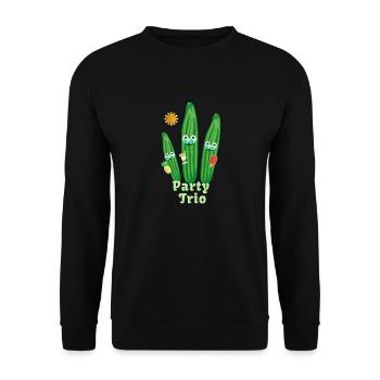 Cucumber Family,Cucumber,Cucumber,Fly,Trio - Unisex Sweatshirt - black - Front - Alina (178cm) & Michal (187cm)