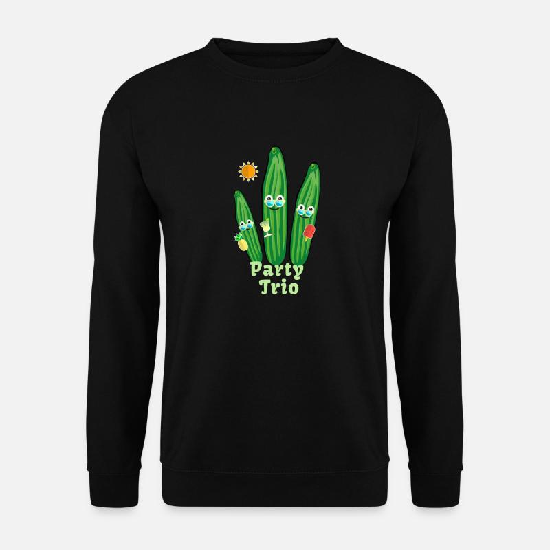 Famille de concombres,Concombre,Concombre,Mouche,Trio - Sweat-shirt Unisexe - noir