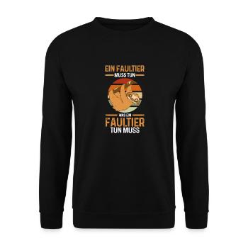 Faultier - Unisex Pullover - Schwarz - Vorne - Alina (178cm) & Michal (187cm)
