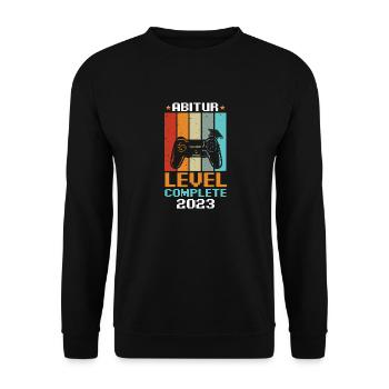 Abiturienten Abschluss Gamer Zocker 2023 Abitur - Unisex Pullover - Schwarz - Vorne - Alina (178cm) & Michal (187cm)