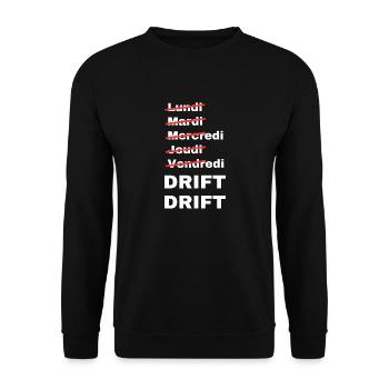 week-end drift - Sweat-shirt Unisexe - noir - Devant - Alina (178cm) & Michal (187cm)