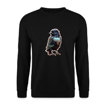 corbeau noir - oiseau - Sweat-shirt Unisexe - noir - Devant - Alina (178cm) & Michal (187cm)