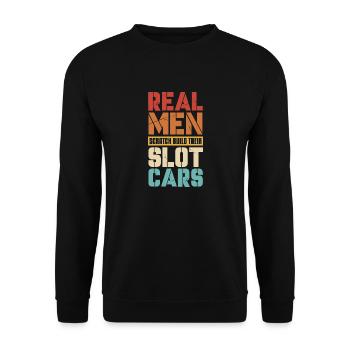 Real Men Scratch Build Their Slot Cars Model - Unisex Sweatshirt - black - Front - Alina (178cm) & Michal (187cm)