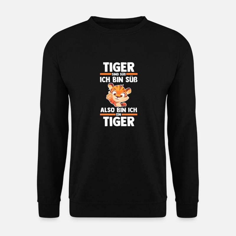 Tiger Motiv - Unisex Pullover - Schwarz