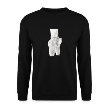 Noir et blanc Ballet Pointe Chaussures Dessin au crayon - Sweat-shirt Unisexe - noir - Devant - Alina (178cm) & Michal (187cm)