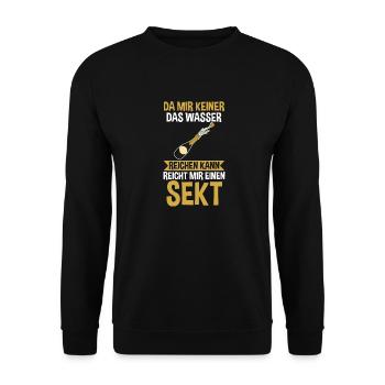 Da mir keiner das Wasser reichen kann reicht mir e - Unisex Pullover - Schwarz - Vorne - Alina (178cm) & Michal (187cm)