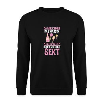 Da mir keiner das Wasser reichen kann reicht mir e - Unisex Pullover - Schwarz - Vorne - Alina (178cm) & Michal (187cm)