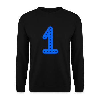 1. 1 YEAR. 1ST ANNIVERSARY. BIRTHDAY 1 YEAR - Unisex Sweatshirt - black - Front - Alina (178cm) & Michal (187cm)