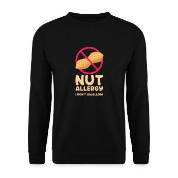 Allergie aux noix que je n’avale pas - Sweat-shirt Unisexe - noir - Devant - Alina (178cm) & Michal (187cm)