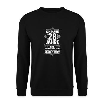 Ehe Nelkenhochzeit 28 Jahre Verheiratet Hochzeitst - Unisex Pullover - Schwarz - Vorne - Alina (178cm) & Michal (187cm)