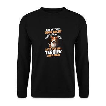Hund Jacke Russell - Unisex Pullover - Schwarz - Vorne - Alina (178cm) & Michal (187cm)