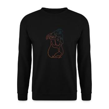 COLOR LINEAR MINIMALIST PITBULL - Unisex Sweatshirt - black - Front - Alina (178cm) & Michal (187cm)