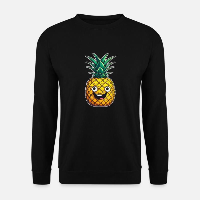Ananas Glückliche Ananas - Unisex Pullover - Schwarz