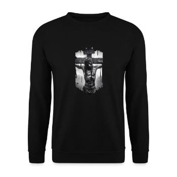 jesus bible christian religion christian cross christian - Unisex Sweatshirt - black - Front - Alina (178cm) & Michal (187cm)