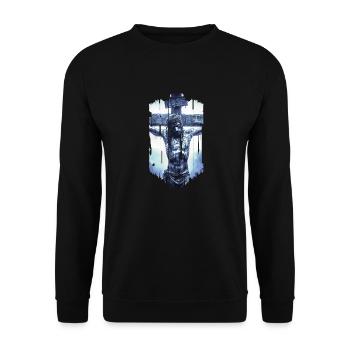 jesus bible christian religion christian cross christian - Unisex Sweatshirt - black - Front - Alina (178cm) & Michal (187cm)