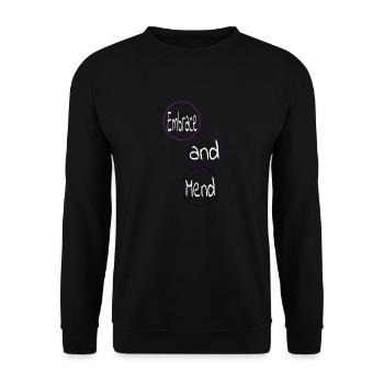 healing quotes providing support offering help - Unisex Sweatshirt - black - Front - Alina (178cm) & Michal (187cm)
