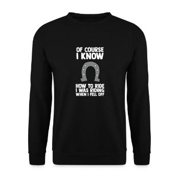 Pferdeliebhaber Reiten Reiten - Unisex Pullover - Schwarz - Vorne - Alina (178cm) & Michal (187cm)