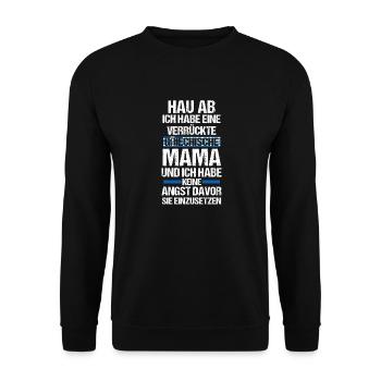 Maman grecque maman Grèce - Sweat-shirt Unisexe - noir - Devant - Alina (178cm) & Michal (187cm)