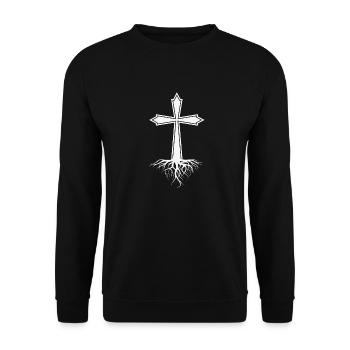 Jesus Gott Bibel Kirche Christlicher Glaube Glauben - Unisex Pullover - Schwarz - Vorne - Alina (178cm) & Michal (187cm)