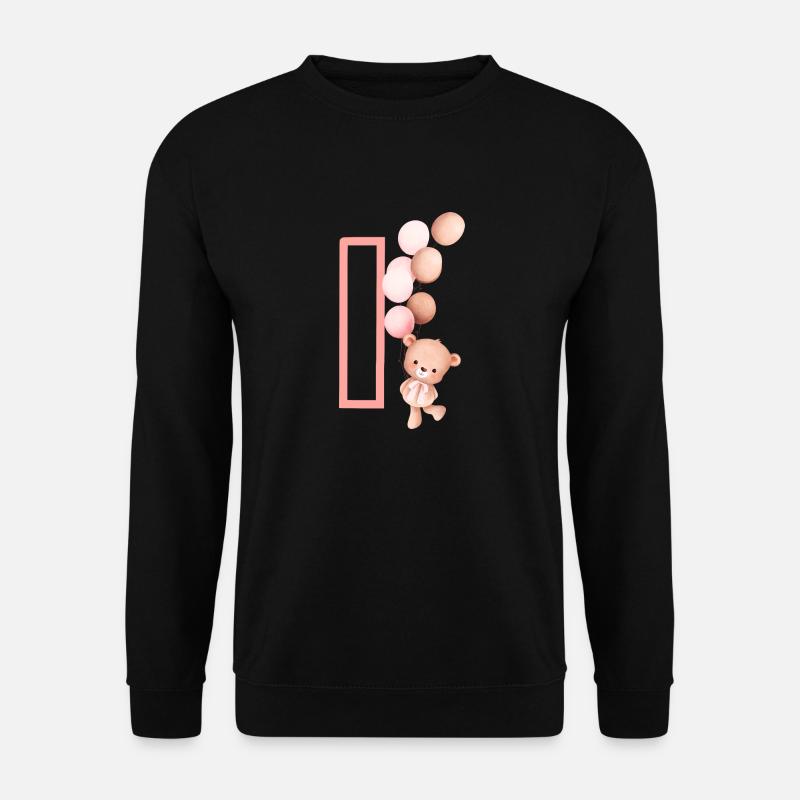 Letter i Pink Bear - Unisex Sweatshirt - black