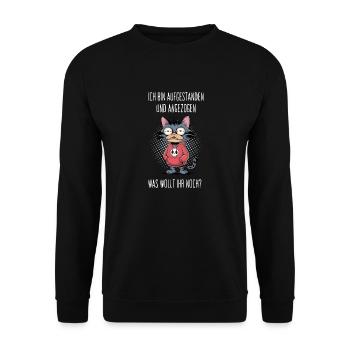 Je me suis levé et j’ai habillé de l’humour de chat - Sweat-shirt Unisexe - noir - Devant - Alina (178cm) & Michal (187cm)