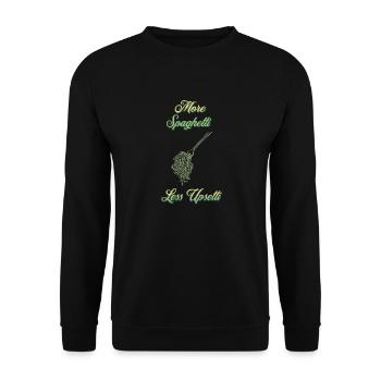 More Spaghetti Upsetti Chef Print Green - Unisex Sweatshirt - black - Front - Alina (178cm) & Michal (187cm)
