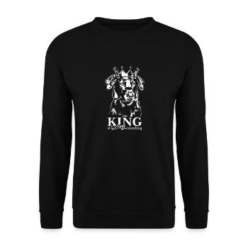 BEAUCERON King Dog Dog Dog Wilsigns - Unisex Sweatshirt - black - Front - Alina (178cm) & Michal (187cm)