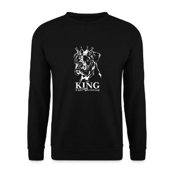 BOXER King Dog Dog Dog Wilsigns - Unisex Sweatshirt - black - Front - Alina (178cm) & Michal (187cm)