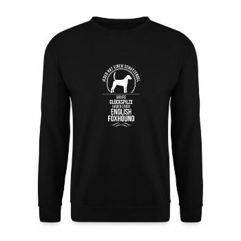 ENGLISH FOXHOUND Schutzengel Hunde Wilsigns - Unisex Pullover - Schwarz - Vorne - Alina (178cm) & Michal (187cm)