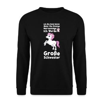 Schwestern Schwester Bruder Geschenk - Unisex Pullover - Schwarz - Vorne - Alina (178cm) & Michal (187cm)