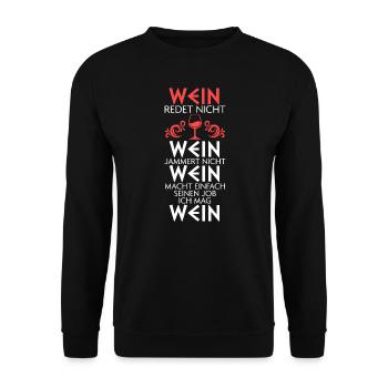 Wein Alkohol Wein-Liebhaber Geschenk - Unisex Pullover - Schwarz - Vorne - Alina (178cm) & Michal (187cm)
