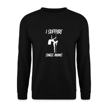 I SUPPORT SINGLE MOMS - Unisex Pullover - Schwarz - Vorne - Alina (178cm) & Michal (187cm)