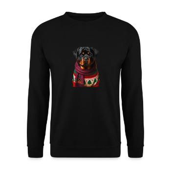 Rottweiler Weihnachten - Unisex Pullover - Schwarz - Vorne - Alina (178cm) & Michal (187cm)