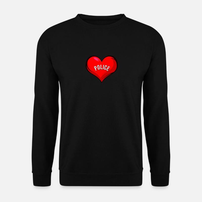 Polizei Herz Liebe - Unisex Pullover - Schwarz