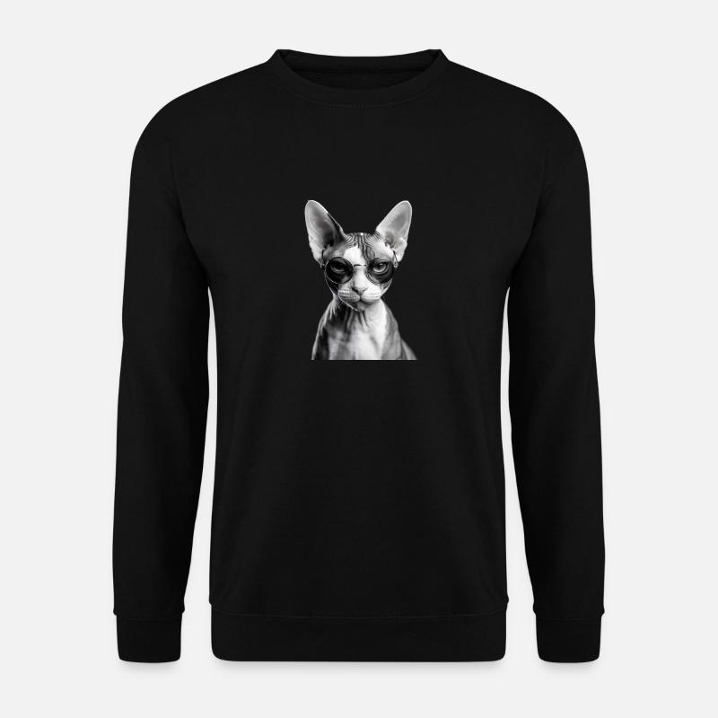 Unbeeindruckte Sphynx - Unisex Pullover - Schwarz