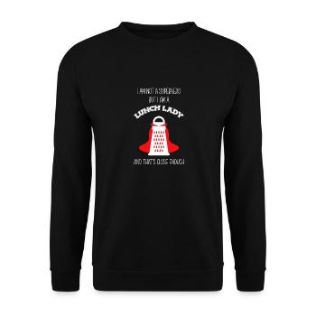 Cafeteria Mitarbeiterin Lunch Lady Kantine - Unisex Pullover - Schwarz - Vorne - Alina (178cm) & Michal (187cm)