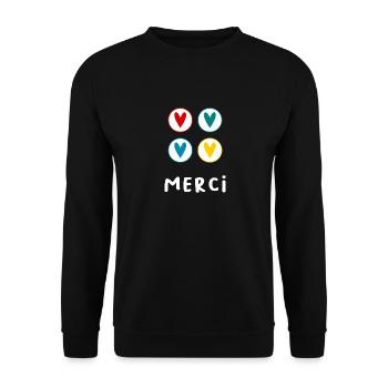 VIELEN DANK. DANKE HERRIN. MEISTER-GESCHENK. FEIERTAG - Unisex Pullover - Schwarz - Vorne - Alina (178cm) & Michal (187cm)